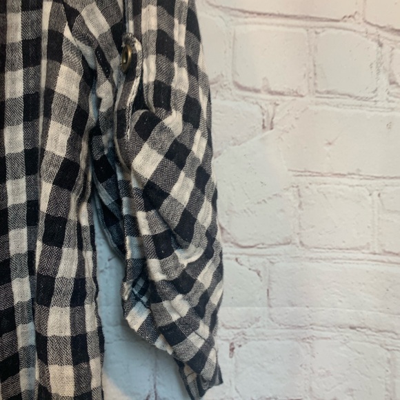 Kyla Seo x Athleta Black and White Checkered Tunic with Floral Embroidery Size M - Picture 5 of 6